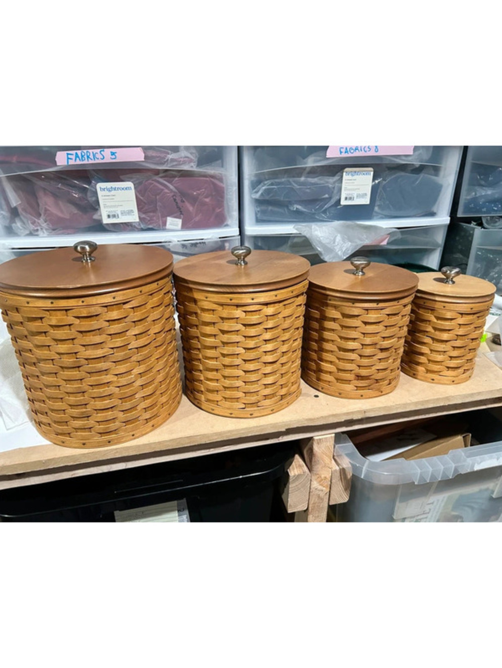 Longaberger Woven canister basket set